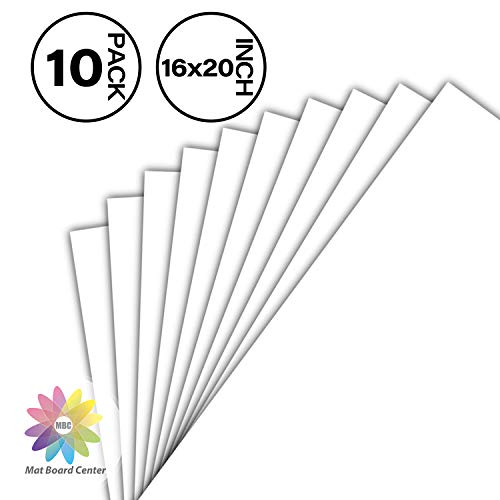 16x20 Uncut White Color Mat Board Center