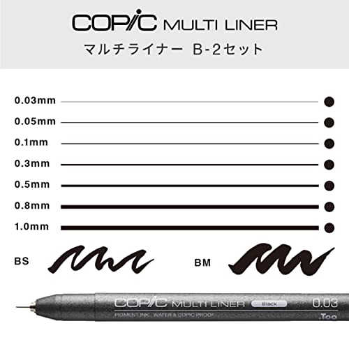 Copic Markers 9-Piece Multiliner Pen Set, Black