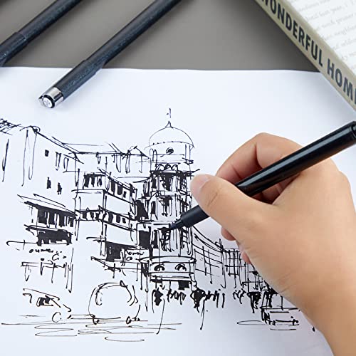 TWOHANDS Micro Pigment Pens, Art Fineliner Ink Technical Drawing Pen, Fine Point, Black, Waterproof, for Watercolor, Sketching, Anime, Manga, Scrapbooking 20413, Set of 12