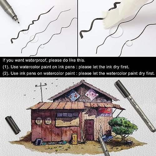 PANDAFLY Black Micro-Pen Fineliner Ink Pens