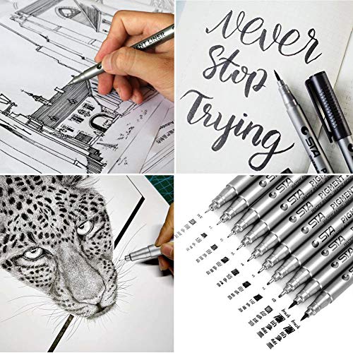 PANDAFLY Black Micro-Pen Fineliner Ink Pens