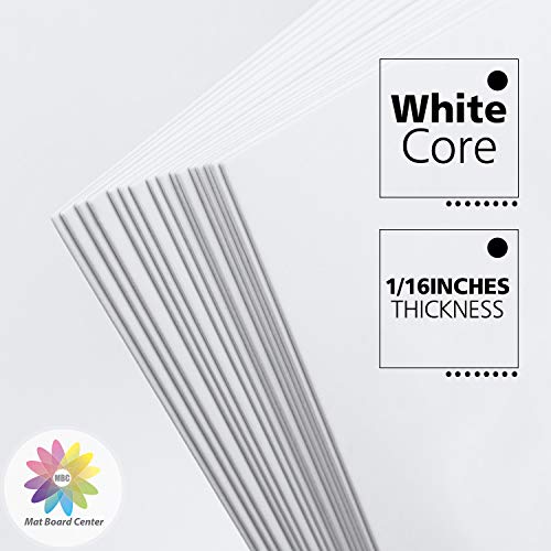 16x20 Uncut White Color Mat Board Center