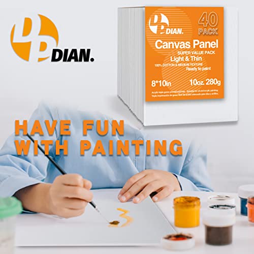 40 Pack of 8x10 Canvas Painting Boards