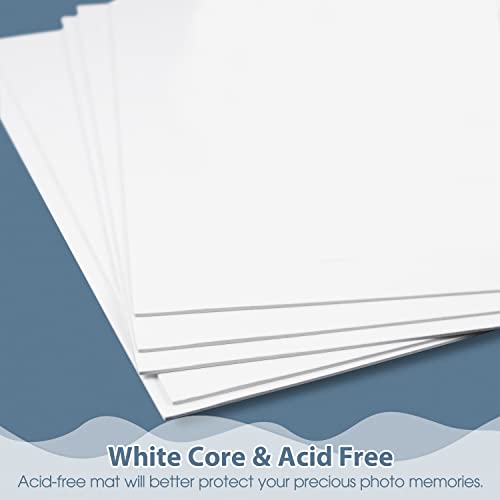 10 Pack 11x14 White Mats, Acid-Free for Photos, Frames