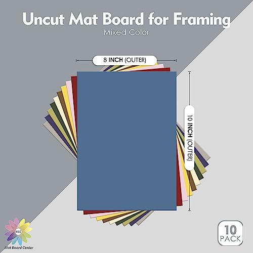 Mixed Colored Mat Board Center - 10-Pack Full Sheet