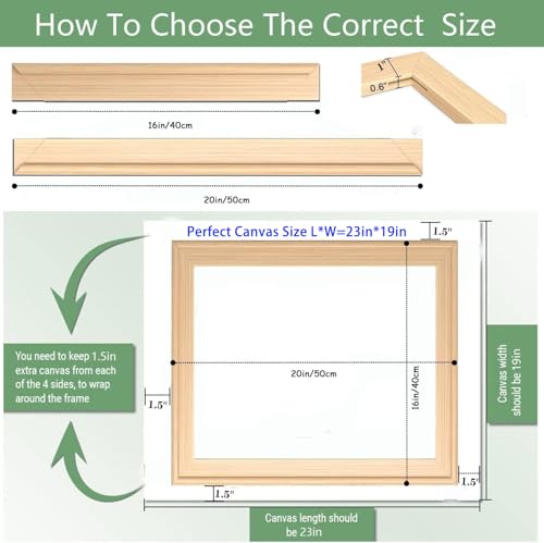 Wood Canvas Stretcher Bars Set - 16"x 20" - DIY