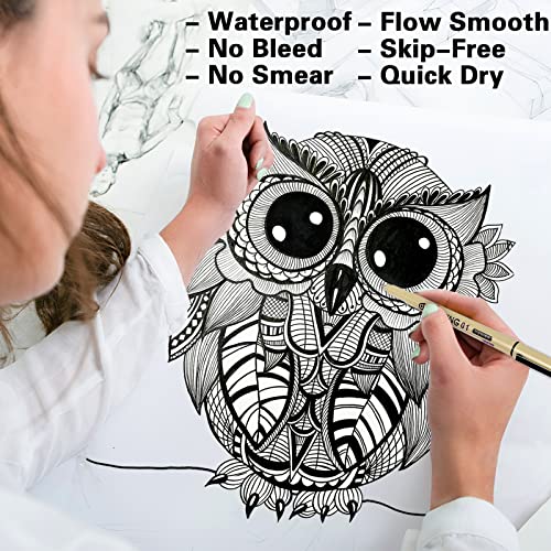 Black Micro Fineliner Drawing Pens: 12 Piece Set