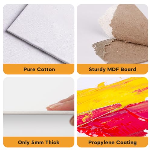 CONDA Canvas Board 8x10 inch 12 Pack Artist Panels
