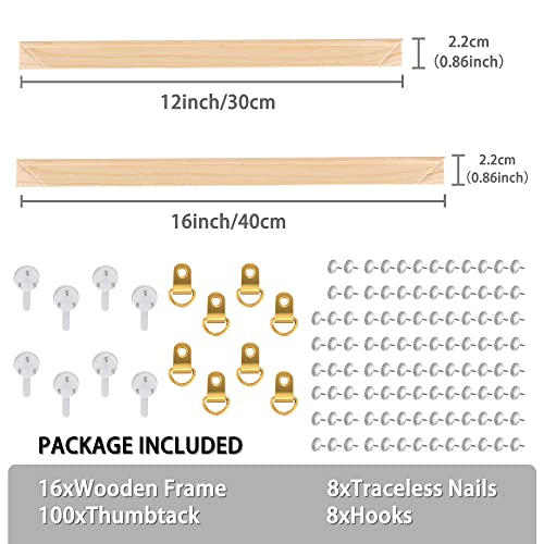 Caydo 4 Pack 12x16 Inch Wooden Canvas Frame