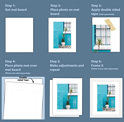 10 Pack 11x14 White Mats, Acid-Free for Photos, Frames