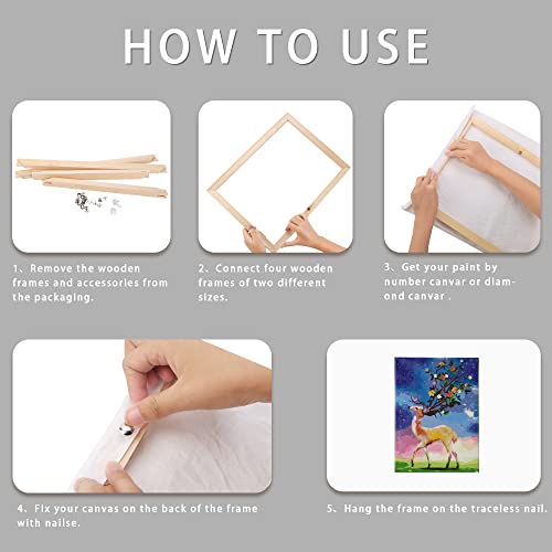Caydo 4 Pack 12x16 Inch Wooden Canvas Frame