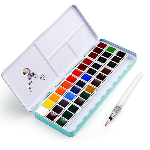 MeiLiang Watercolor Paint Set: 36 Vivid Colors in Pocket Box