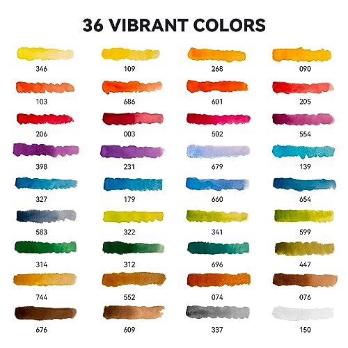 MeiLiang Watercolor Paint Set: 36 Vivid Colors in Pocket Box