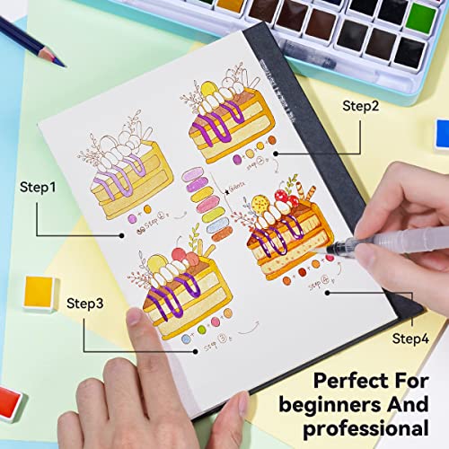 MeiLiang Watercolor Paint Set: 36 Vivid Colors in Pocket Box