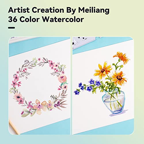 MeiLiang Watercolor Paint Set: 36 Vivid Colors in Pocket Box