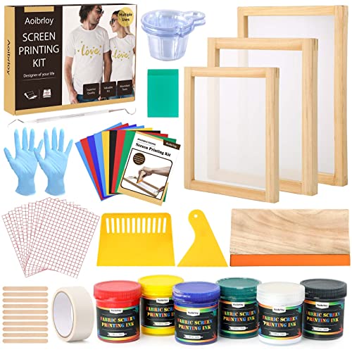 54PCS Screen Printing Kit with Ink & Accessories