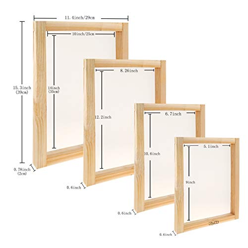 Caydo 31-Piece Screen Printing Starter Kit: Wood Frames, Mesh, Squeegees
