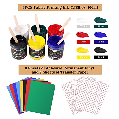 54PCS Screen Printing Kit with Ink & Accessories