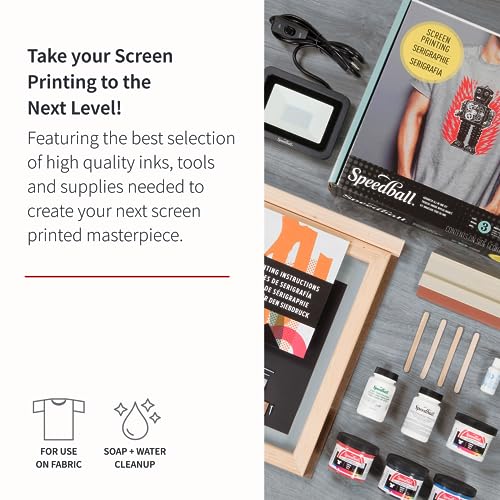 Speedball Silk Screen Printing Kit: Ink, Frame, Light (19-Piece)