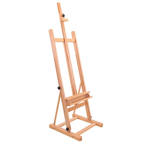 Medium Wooden H-Frame Easel with Artist Storage Tray