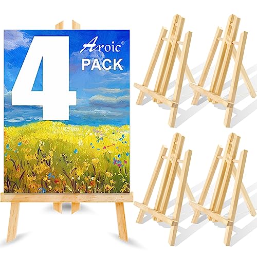 AROIC Wood Easels for Painting, Art, Crafts (4 Pack)