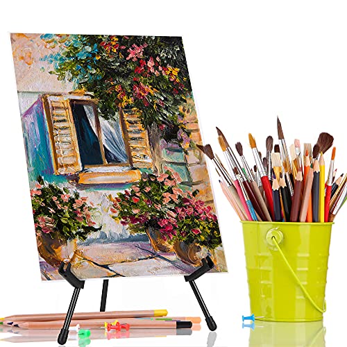 Black Steel Tabletop Easel: Adjustable & Portable Tripod