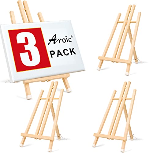 3 Pack 16" Wood Easels for Painting and Crafts