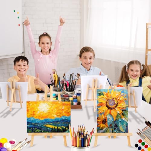 AROIC Wood Easels for Painting, Art, Crafts (4 Pack)