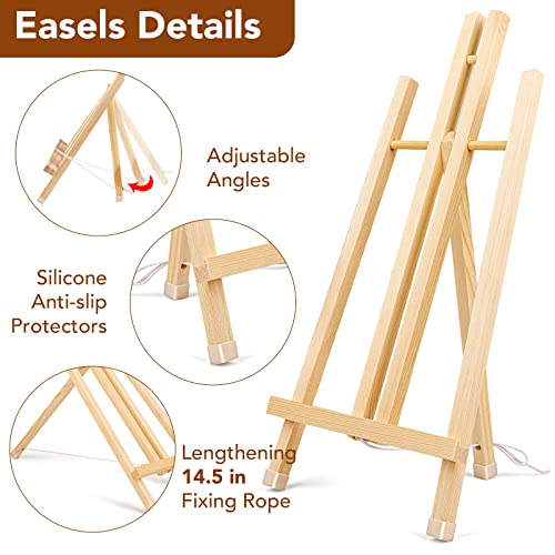 3 Pack 16" Wood Easels for Painting and Crafts