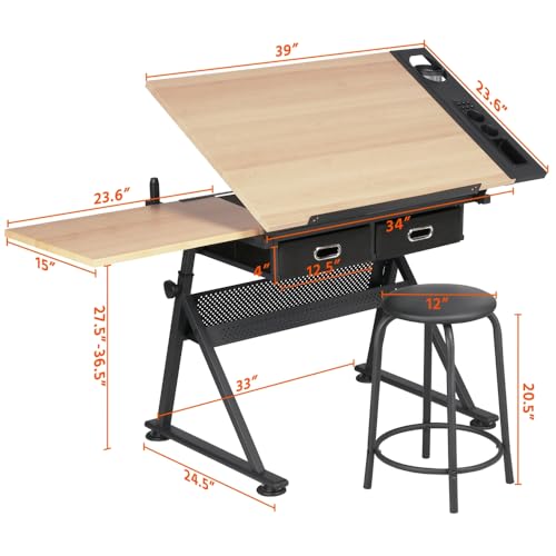 Height Adjustable Drafting Table for Art & Craft