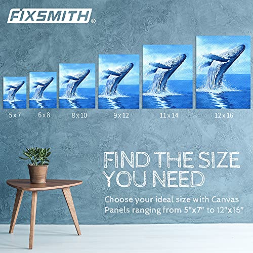 FIXSMITH 8x10 Inch White Blank Canvas Boards 12-Pack