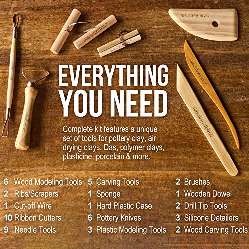 53 Piece Pottery & Clay Sculpting Tool Set