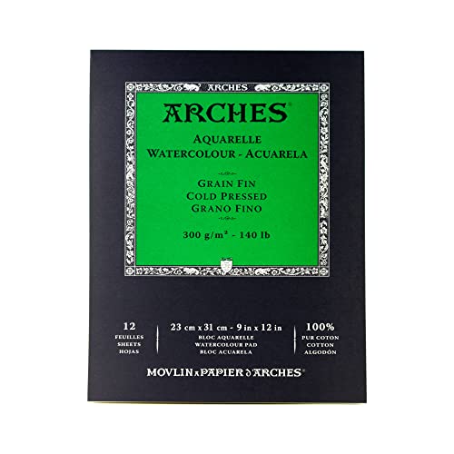 Arches Watercolor Pad 9x12-inch Natural White Paper