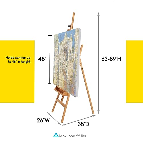 MEEDEN Large Adjustable Solid Beech Wood Artist Easel