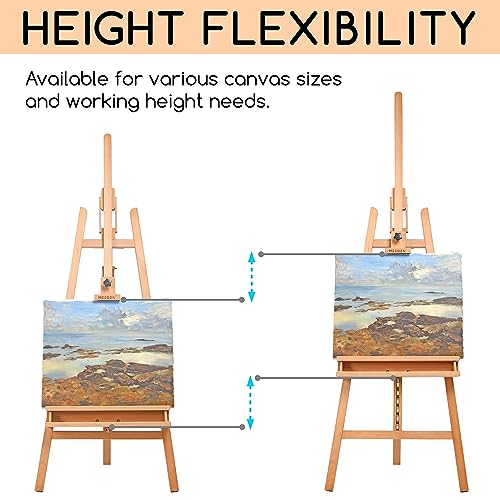 MEEDEN Large Adjustable Solid Beech Wood Artist Easel