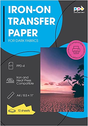 Premium Iron-On Dark T-Shirt Transfer Paper - Pack of 10