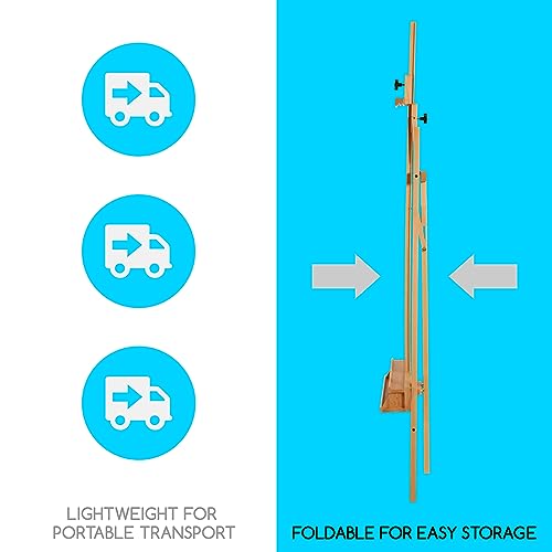MEEDEN Large Adjustable Solid Beech Wood Artist Easel