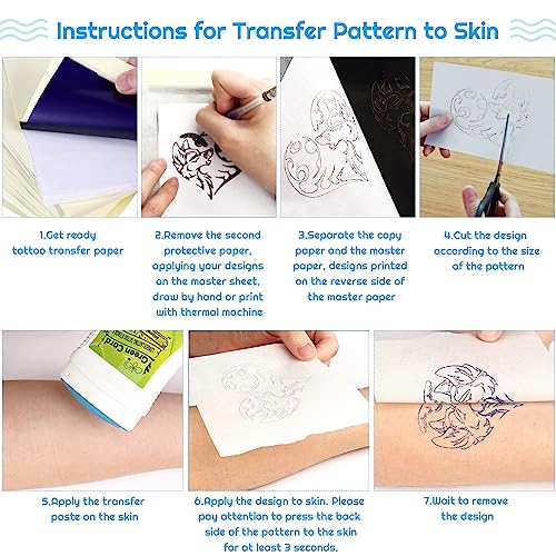 Cridoz Tattoo Transfer Paper, 35 Sheets A4 Size