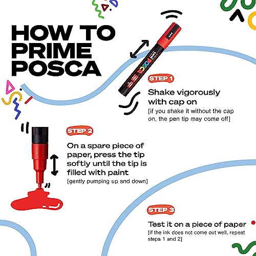Posca Paint Markers: 8 Medium Reversible Tip Set