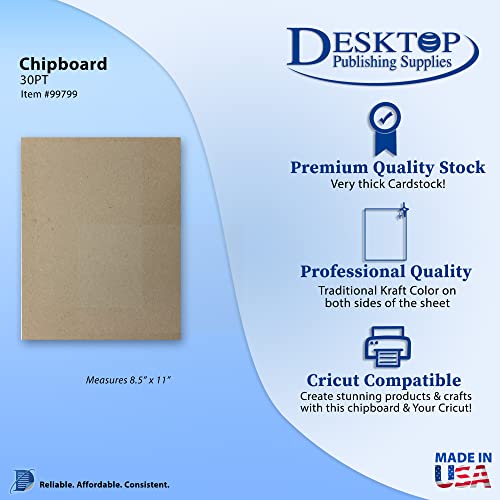Thick Kraft Chipboard 8.5"x11" for Scrapbooking & Crafts