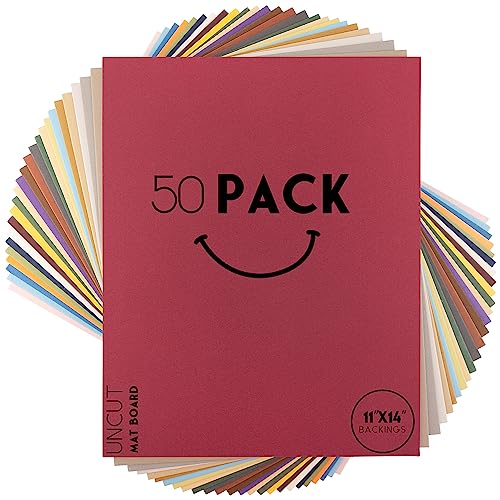 Assorted Color 11x14 Bevel Cut Mats - Pack of 50