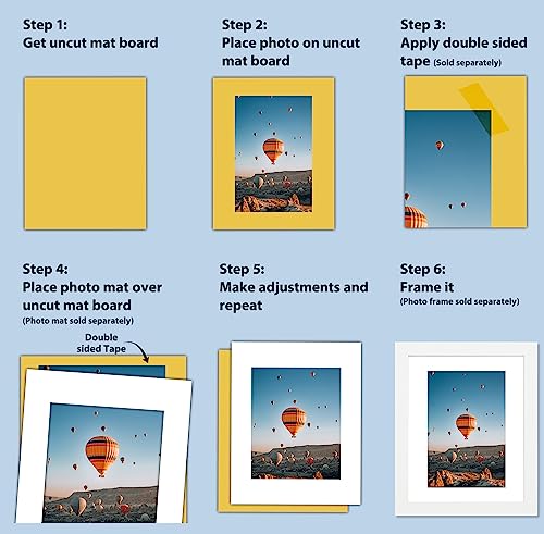 Assorted Color 11x14 Bevel Cut Mats - Pack of 50