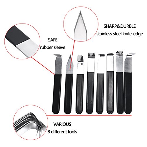 YaeTek Pottery Tools Set - 8 Stainless Steel Knives