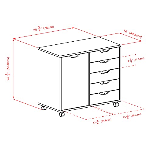 White Wood Drawers Cabinet - Winsome