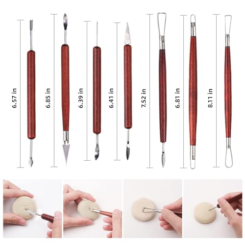 18PCS Clay Sculpting Tools with Wooden Handles & Bag