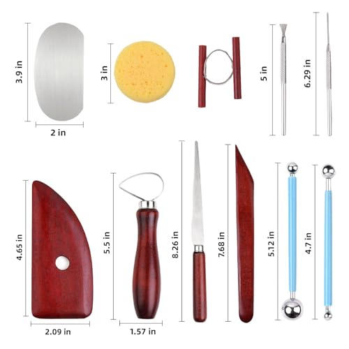 18PCS Clay Sculpting Tools with Wooden Handles & Bag