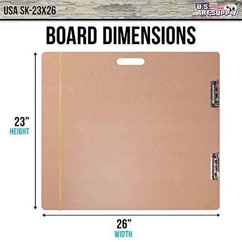 U.S. Art Supply 23" x 26" Artist Sketch Tote Board - Versatile for Classroom, Studio or Field