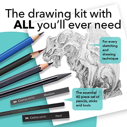 40-Piece Graphite Art Set with Carry Case and Stand