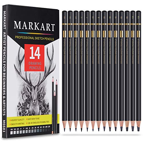 MARKART Drawing Sketching Pencil Set - 14 Pieces