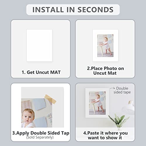 Somime 10 Pack Uncut White Matboards - 11X14
